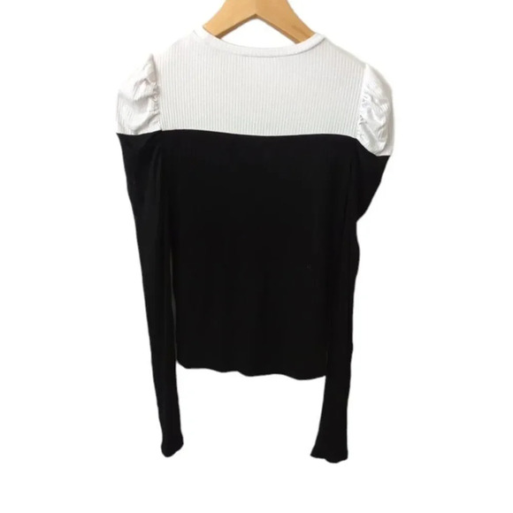 Zara Puff Sleeve Colourblock Knit Top - Picture 5 of 7